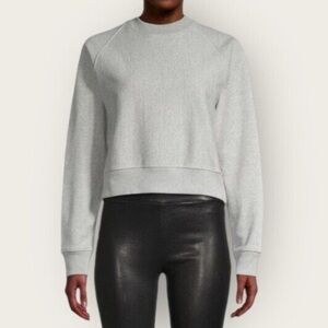 NWT Thakoon Crewneck Sweatshirt Cropped Boxy Heather Gray Size L Naadam